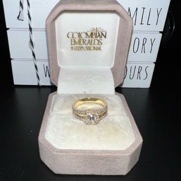 🌟14k YELLOW GOLD & 1.50ct HALO 💎DIAMOND ENGAGEMENT RING SIZE 7 - Picture 2 of 12